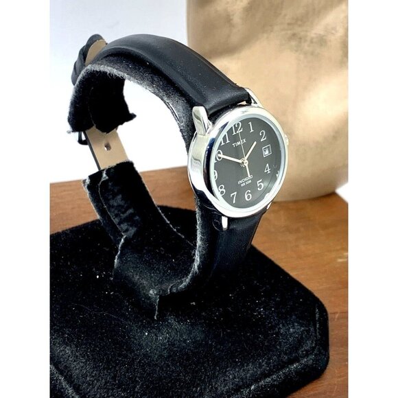 Timex Women's Watch T2N525 Quartz Indiglo Black Dial Leather Strap 25mm - Picture 13 of 13